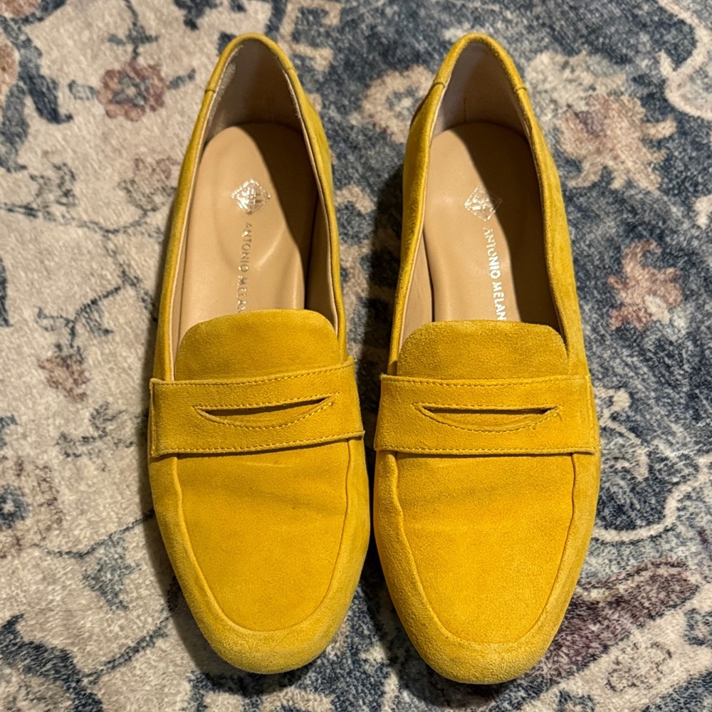 ANTONIO MELANI Mustard Suede Loafers